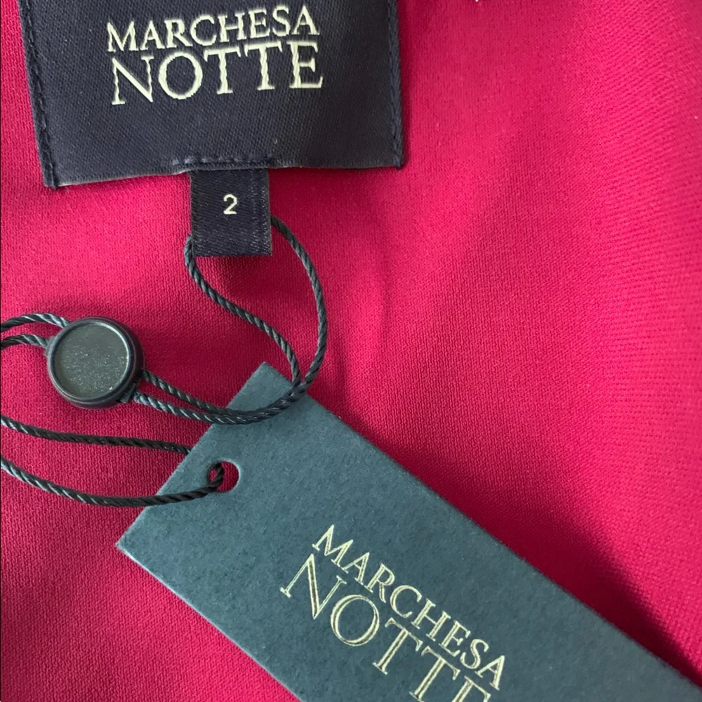 Marchesa Notte Silk One-Shoulder Grecian Gown - Picture 2 of 14